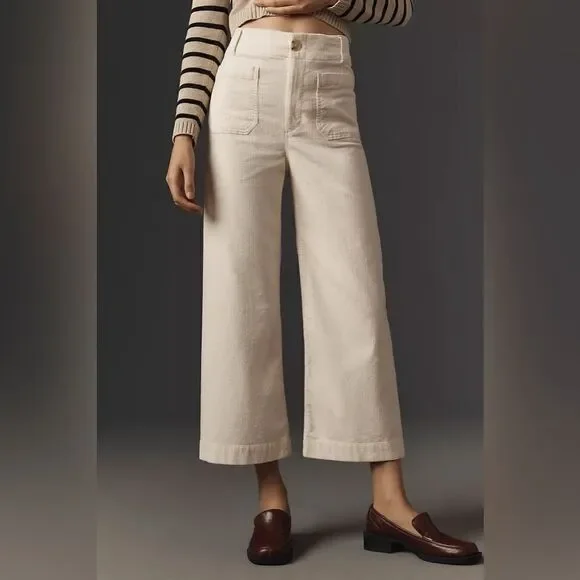 Anthropologie NWT Colette Cropped Wide-Leg corduroy size 23 - Picture 1 of 8